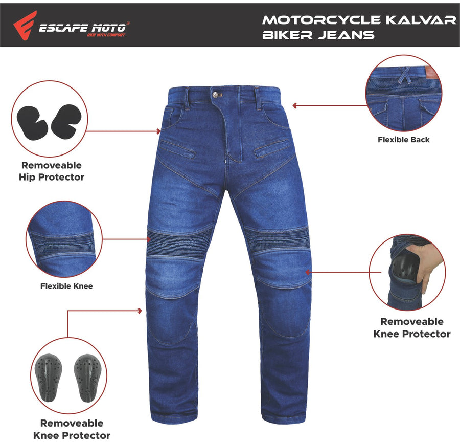 Pantalon de moto en Kevlar pour hommes, jean de moto blindé CE