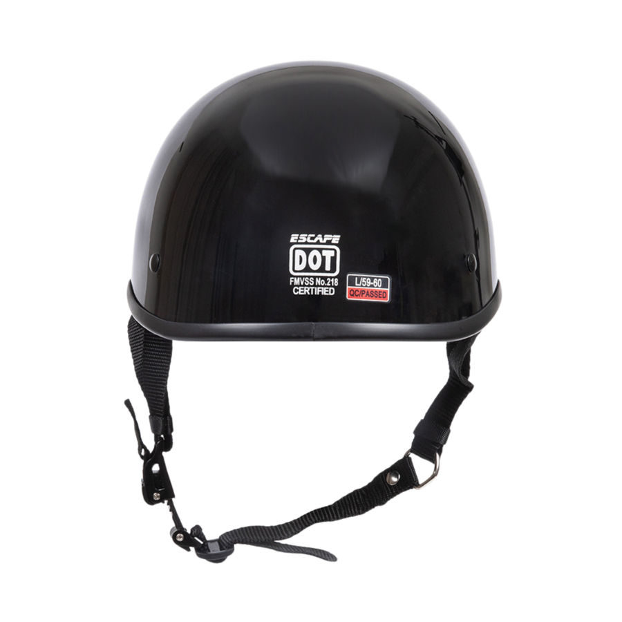 Casque de moto Escape demi-visage Polo Cruiser noir, pour femmes – le plus petit et léger, approuvé DOT