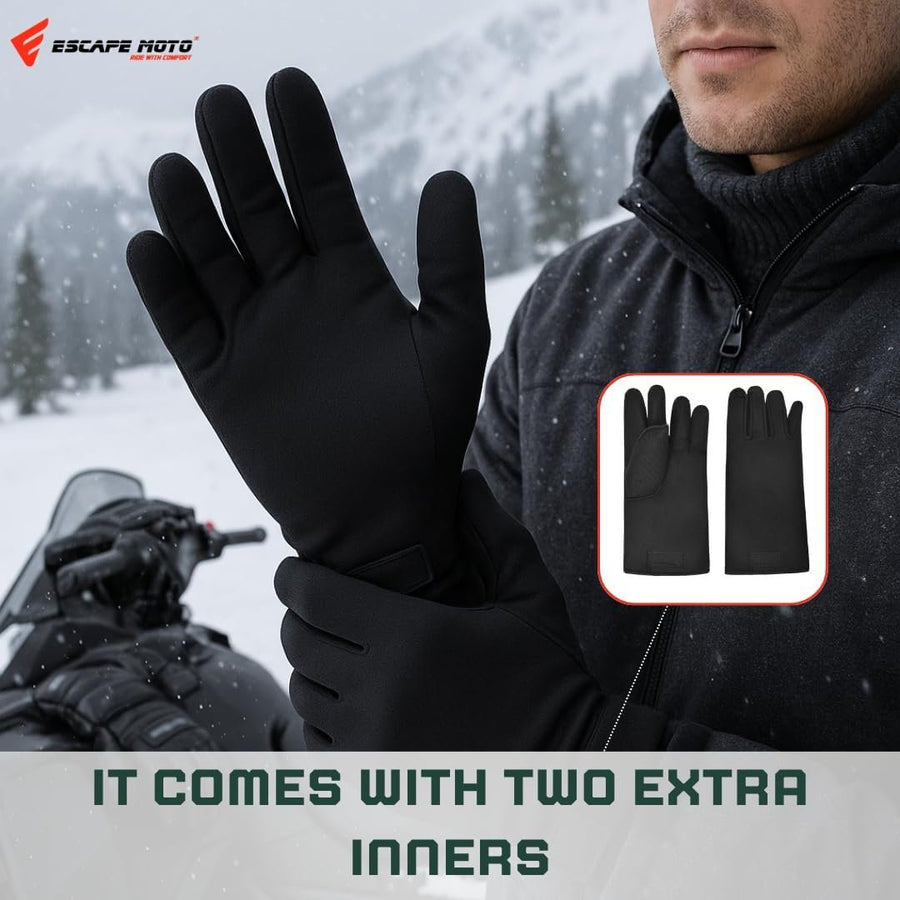 Moufles et gants de motoneige Escape – Chaleur et confort ultimes pour les aventures hivernales avec doublure amovible