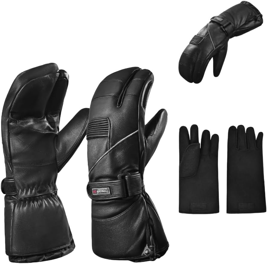 Moufles Escape Snowmobile à 3 doigts – Cuir imperméable, chauds et confortables