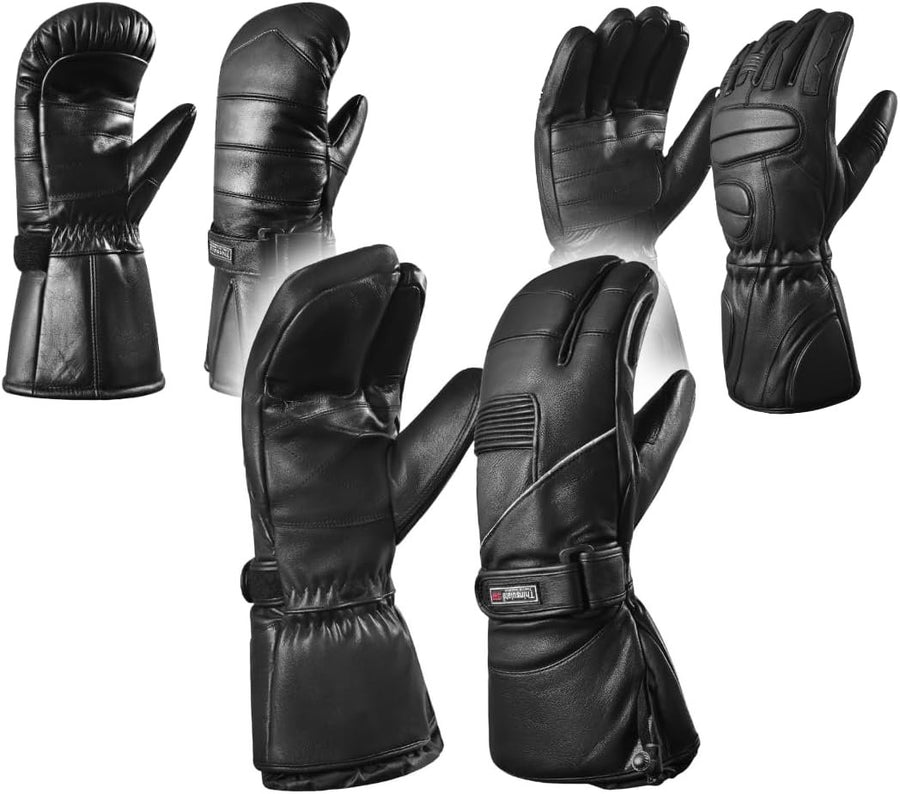 Moufles Escape Snowmobile à 3 doigts – Cuir imperméable, chauds et confortables