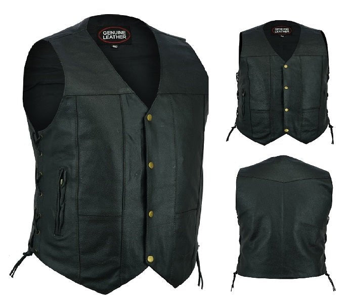 GILET MOTO EN CUIR VÉRITABLE EM10368