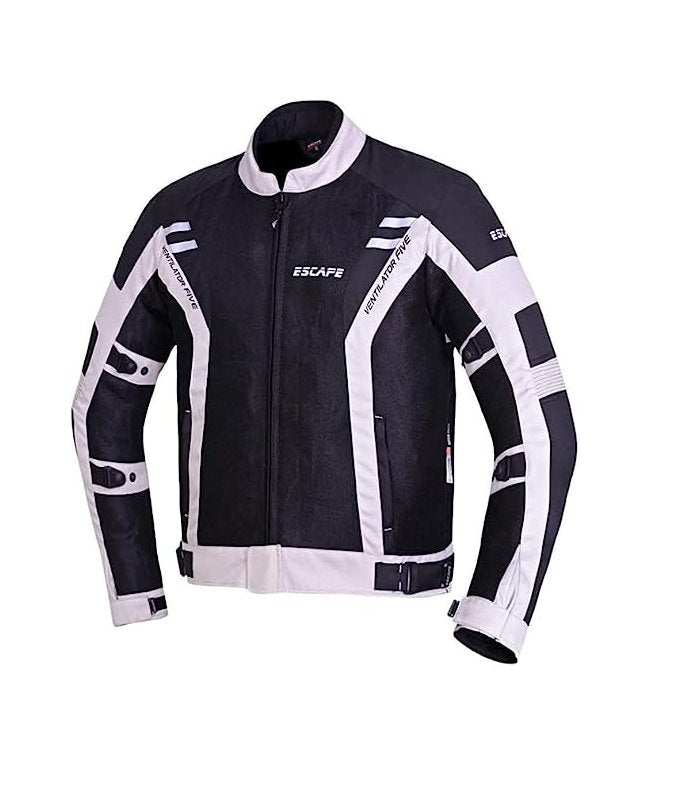 **Veste de moto Touring blanche pour homme – En Cordura® respirant avec protections homologuées CE**