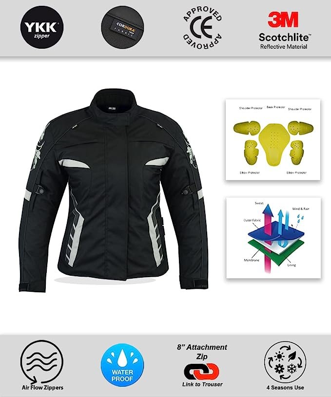Motorbike Textile Donna Jacket Adventure Riding Wear with CE Removeable Armors (Copie) image 0