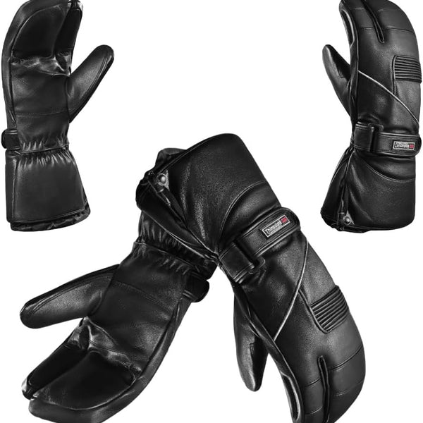 Moufles Escape Snowmobile à 3 doigts – Cuir imperméable, chauds et confortables