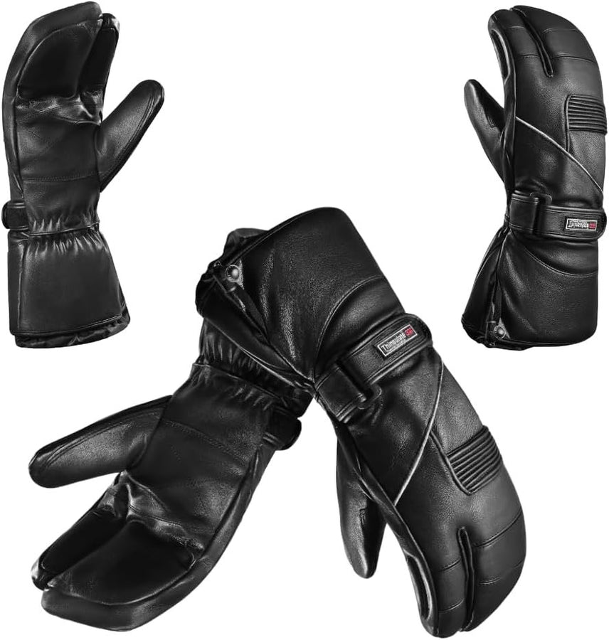 Moufles Escape Snowmobile à 3 doigts – Cuir imperméable, chauds et confortables