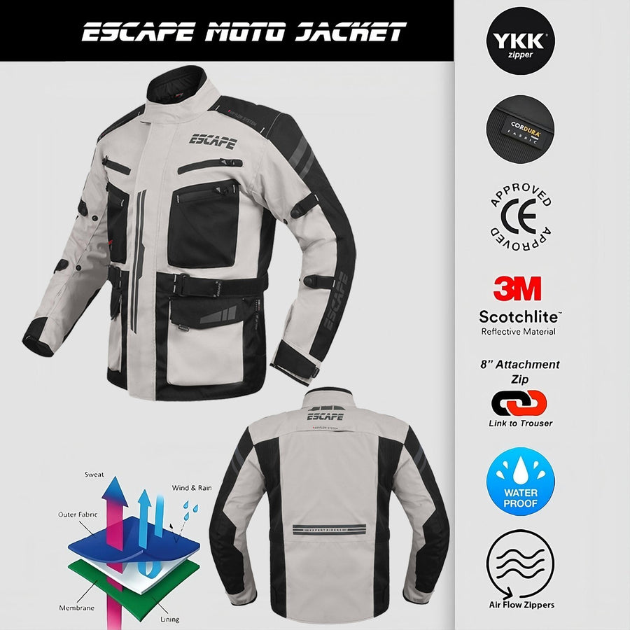 Veste de moto durable pour les aventures par tous les temps | Approuvé CE | Équipement ultime pour le tourisme et la conduite sportive