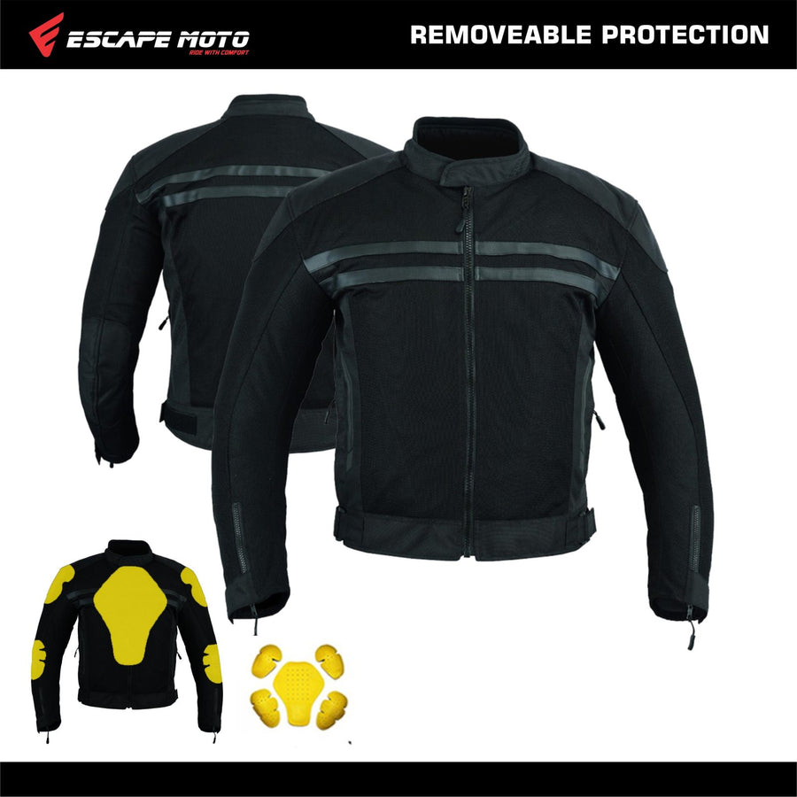 Manteau d'été en maille noire pour hommes + VESTE DE MOTO IMPERMÉABLE RACING ROUTE 66 POUR HOMMES AVEC BLINDÉ