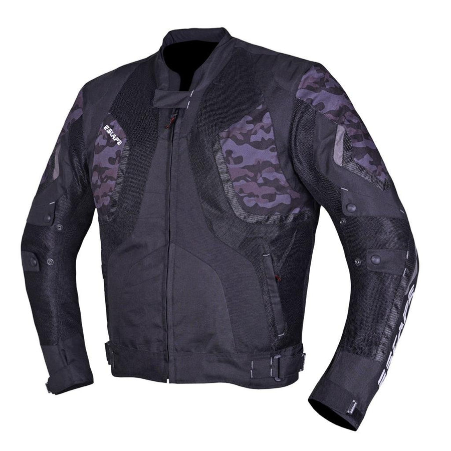 Veste de moto en mesh camouflage pour homme – Imperméable avec protections homologuées CE