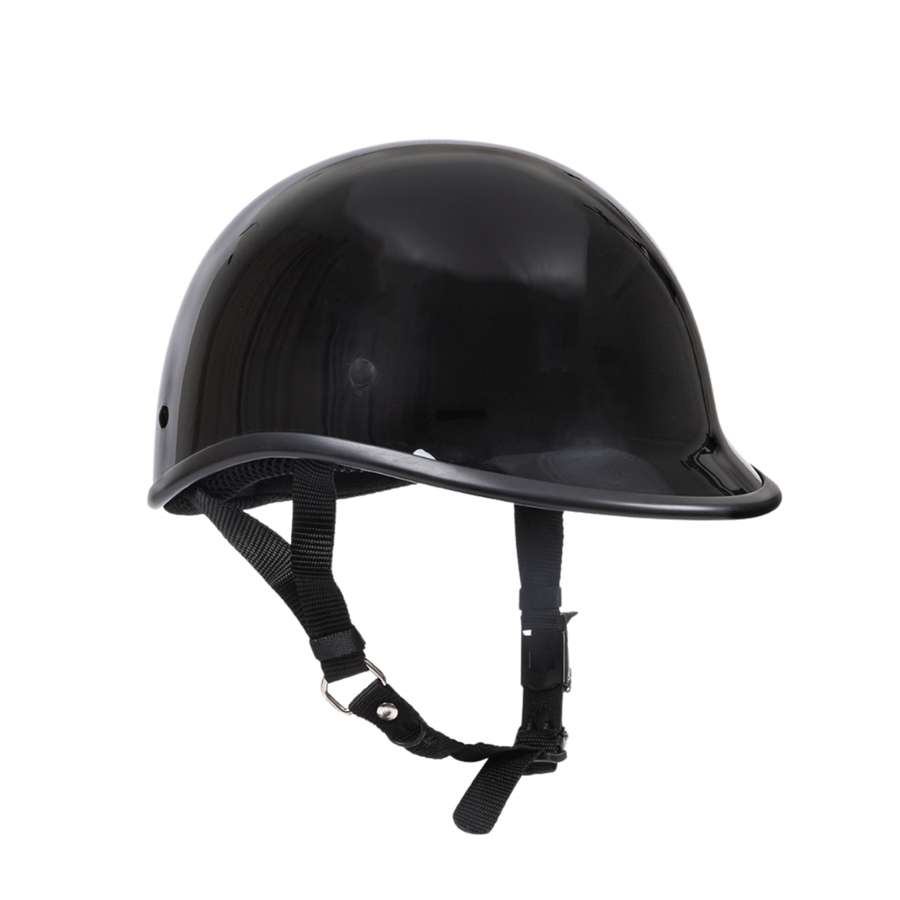Casque de moto Escape demi-visage Polo Cruiser noir, pour femmes – le plus petit et léger, approuvé DOT