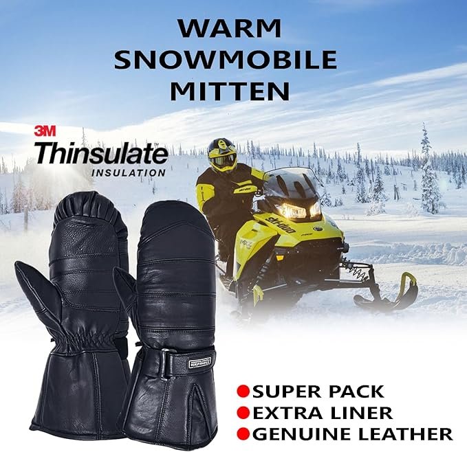 Escape Snowmobile Mittens – Waterproof Insulated Winter Mittens with Removable Thermal Liner for Snowmobiling & Winter Sports image 0