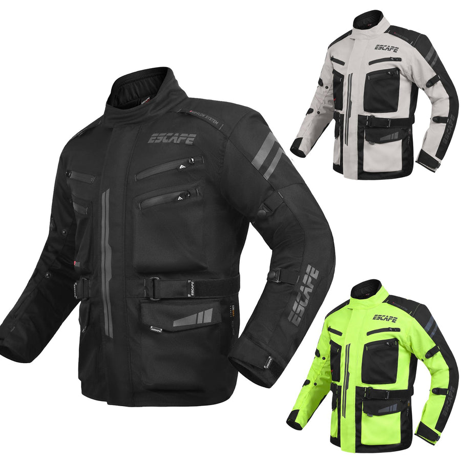 Veste de moto durable pour les aventures par tous les temps | Approuvé CE | Équipement ultime pour le tourisme et la conduite sportive - S, Black image