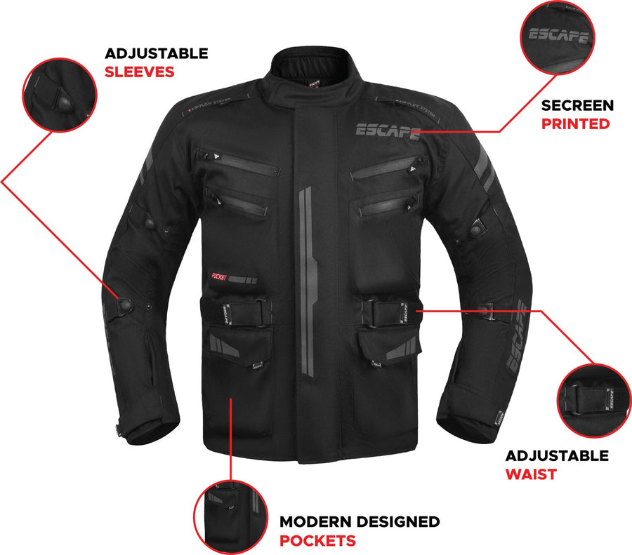 Veste de moto durable pour les aventures par tous les temps | Approuvé CE | Équipement ultime pour le tourisme et la conduite sportive