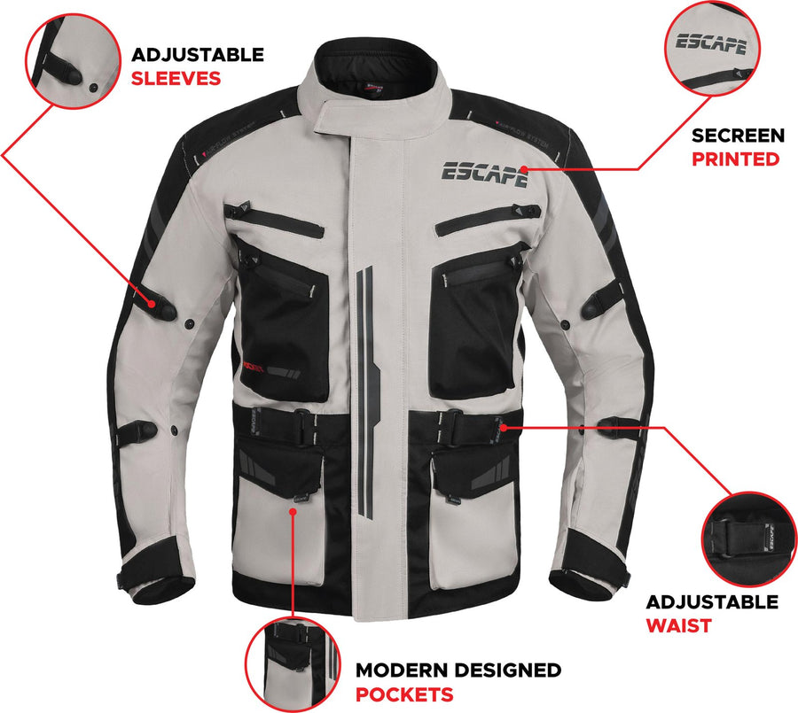 Veste de moto durable pour les aventures par tous les temps | Approuvé CE | Équipement ultime pour le tourisme et la conduite sportive