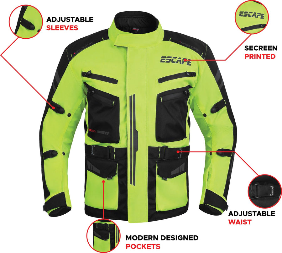 Veste de moto durable pour les aventures par tous les temps | Approuvé CE | Équipement ultime pour le tourisme et la conduite sportive