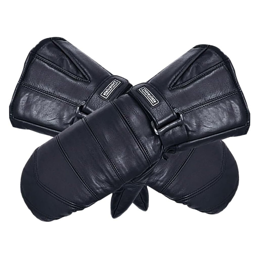 Gants de motoneige pour adultes, mitaines en cuir, neige chaude, Ski d'hiver, noir, liquidation (EM11418)