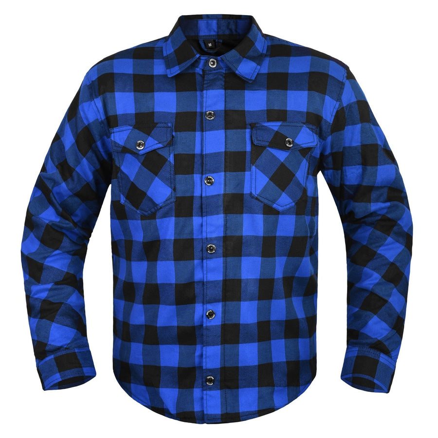 Chemise de moto en Kevlar pour hommes, fibre renforcée - S, Blue image