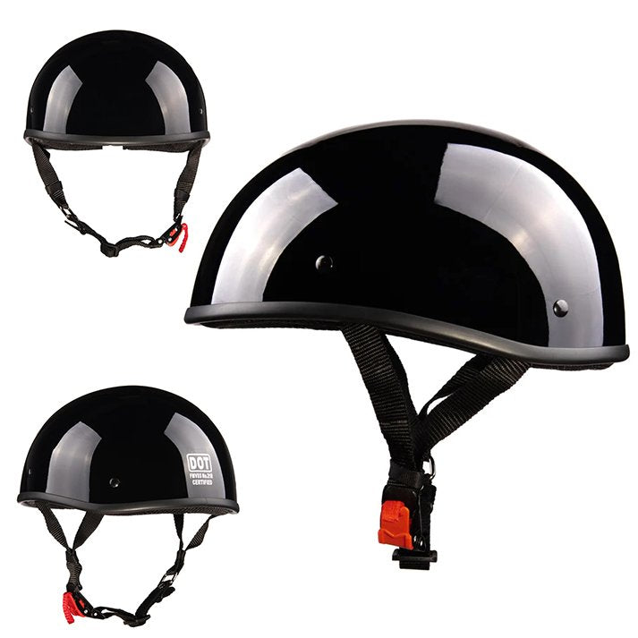 Escape Motorcycle Beanie Demi-casque noir - Le plus petit et le plus léger approuvé par le DOT - XS, Plain Matt Black image