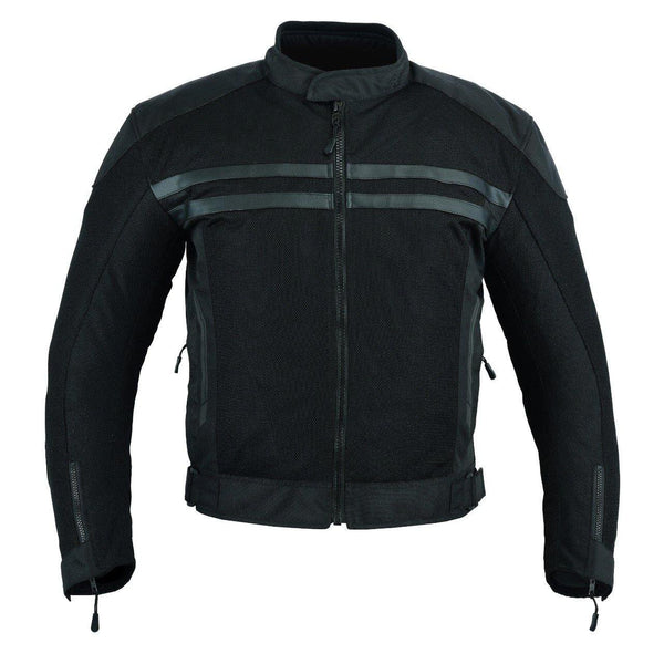 Manteau d'été en maille noire pour hommes de moto (EM10354) - Black, 5XL image