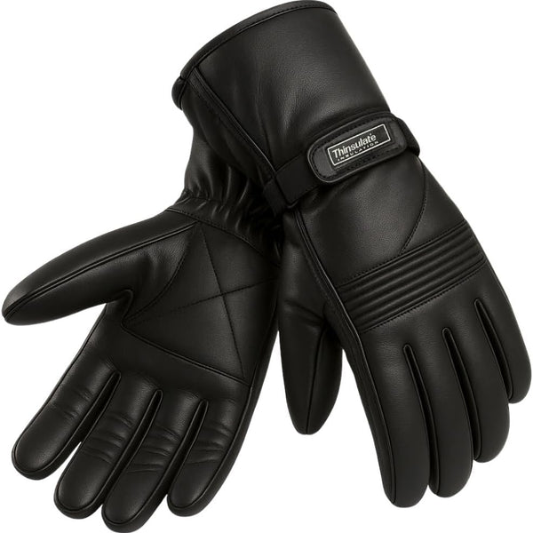 Gants de moto d'hiver Escape pour hommes, en cuir souple véritable de qualité supérieure, coupe-vent et thermiques Thinsulate.