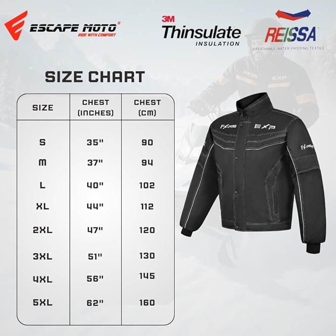 Veste de motoneige pour hommes, imperméable, coupe-vent et isolée – Vêtement d'hiver robuste pour la planche à neige, le ski et les conditions hivernales.