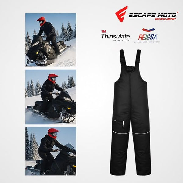Salopette de ski imperméable et isolée pour hommes, ajustable, avec poches, pantalon de planche à neige