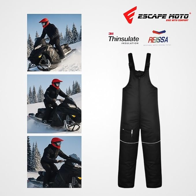 Salopette de ski imperméable et isolée pour hommes, ajustable, avec poches, pantalon de planche à neige
