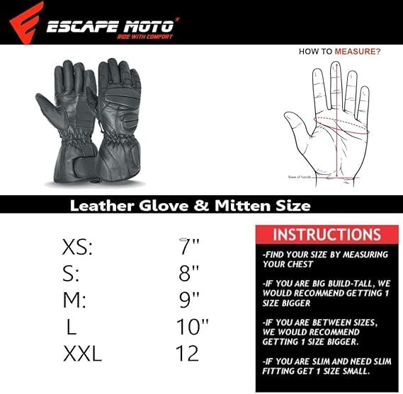 Escape Snowmobile Gloves – Waterproof Leather Winter Gloves with Removable Liner for Ultimate Warmth & Comfort image 0