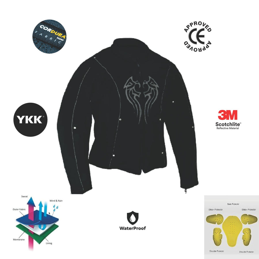 VESTE D'ÉTÉ IMPERMÉABLE POUR FEMME À MOTO - S, Black image