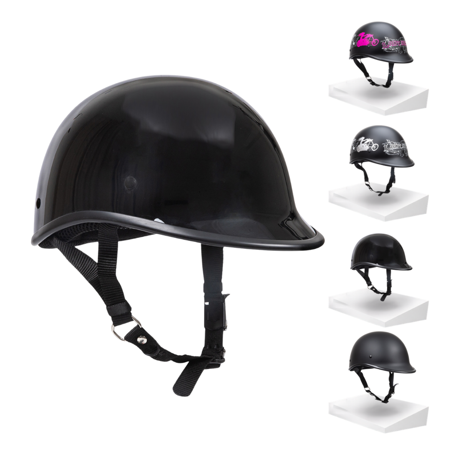 Casque de moto Escape demi-visage Polo Cruiser noir, pour femmes – le plus petit et léger, approuvé DOT - XS, Matt Black image