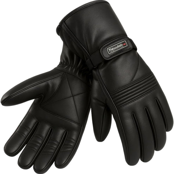 Escape Men’s Genuine Leather Winter Motorcycle Gloves – Windproof 3M Thinsulate Insulated Biker Gauntlet Gloves image 0