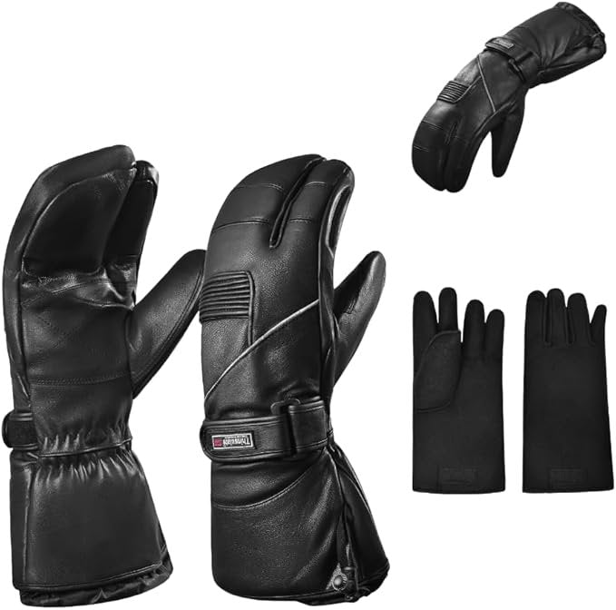 Escape Snowmobile Mittens / Gloves – Waterproof Insulated Leather Winter Sports & Snowboarding Protection image 0