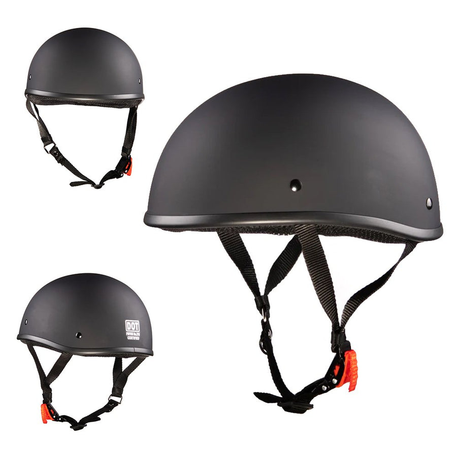 Escape Motorcycle Beanie Demi-casque noir - Le plus petit et le plus léger approuvé par le DOT - XS, Plain Matt Black image