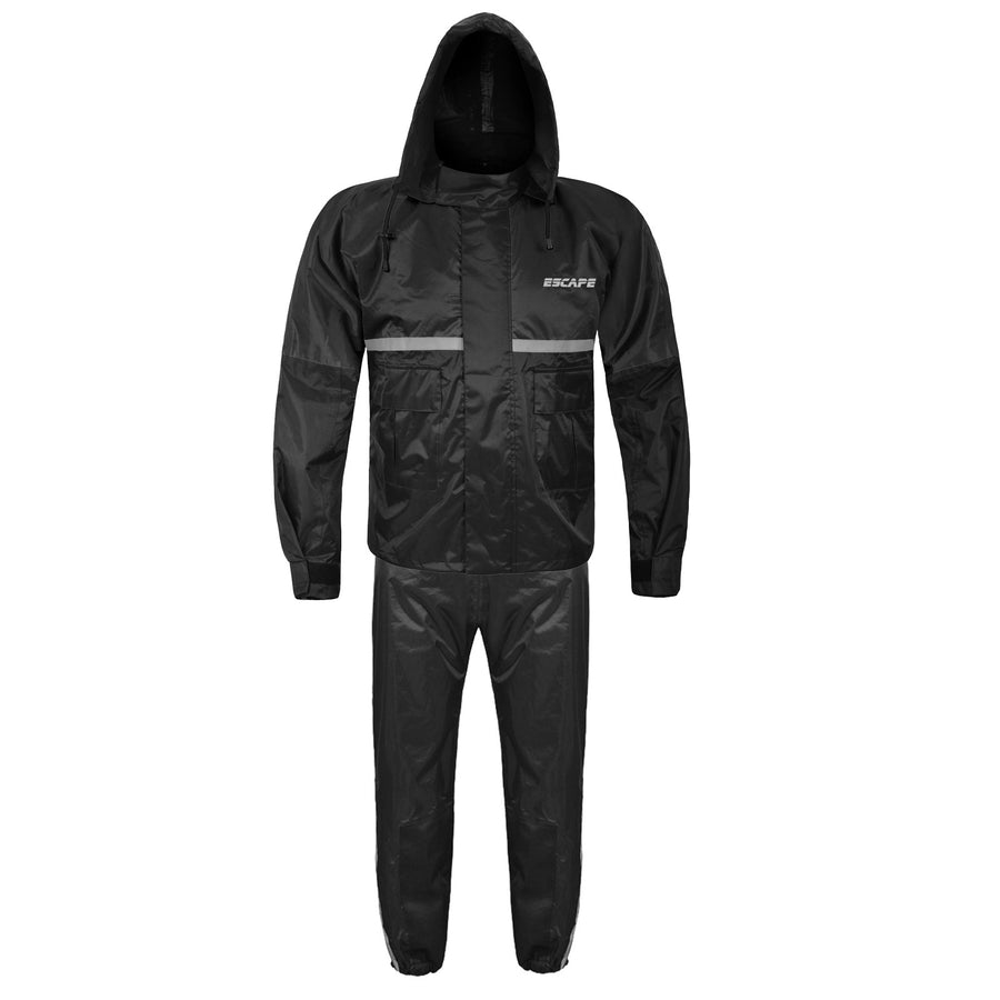 Combinaison de pluie moto homme/femme 2 pièces imperméable veste et pantalon équipement léger imperméable réfléchissant à capuche toutes saisons