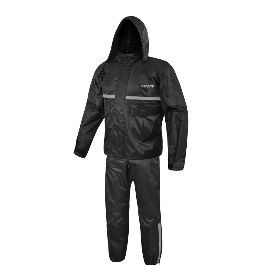 Combinaison de pluie moto homme/femme 2 pièces imperméable veste et pantalon équipement léger imperméable réfléchissant à capuche toutes saisons