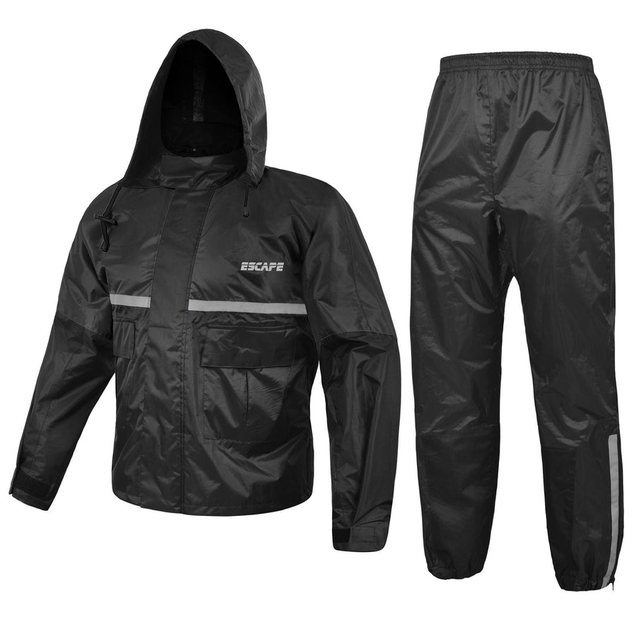 Combinaison de pluie moto homme/femme 2 pièces imperméable veste et pantalon équipement léger imperméable réfléchissant à capuche toutes saisons