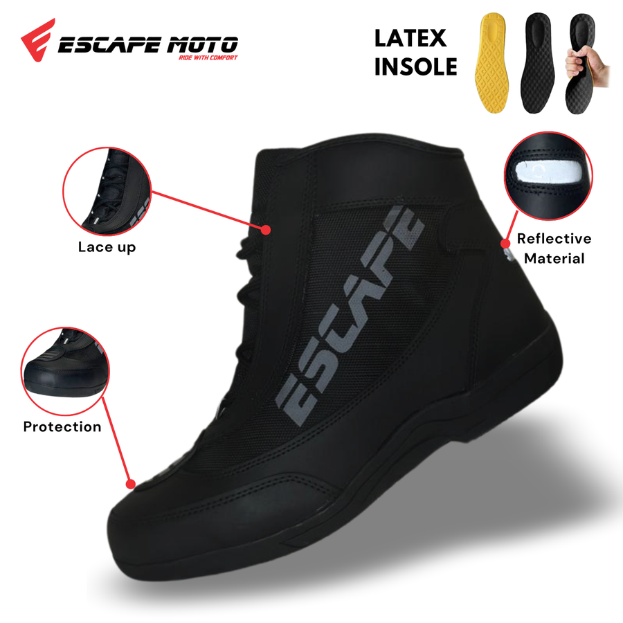 Escape Track – bottes de moto pour hommes, semelle en caoutchouc, chaussures de Sport, protection de la cheville