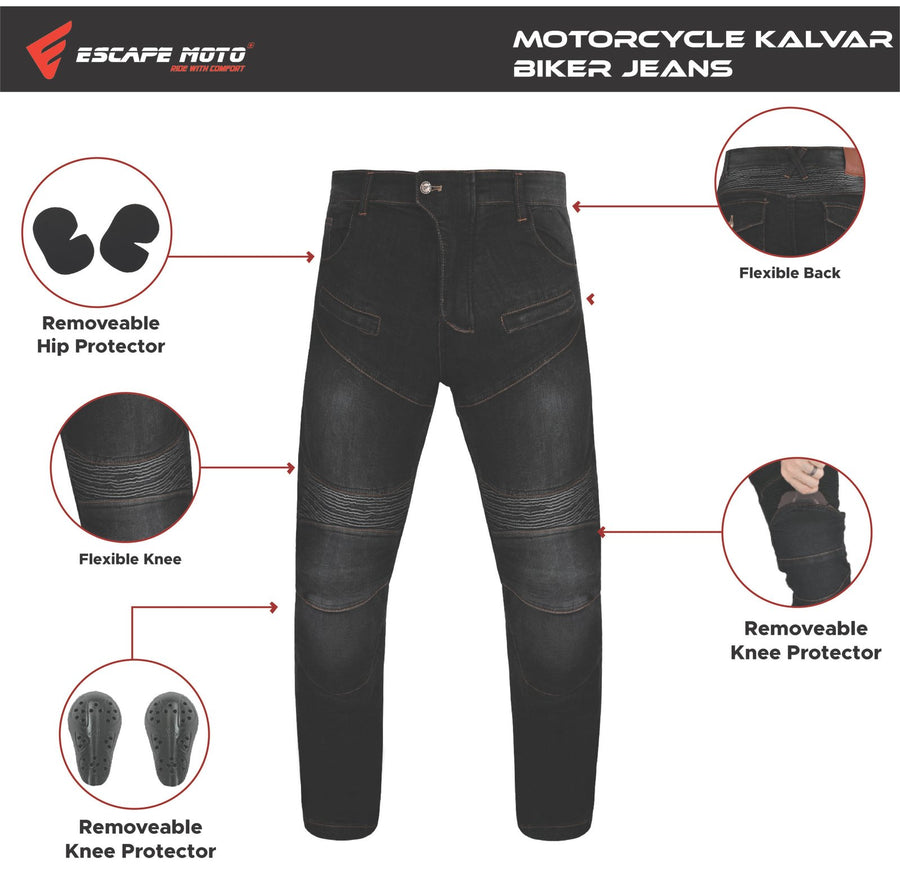 Pantalon de moto en Kevlar pour hommes, jean de moto blindé CE