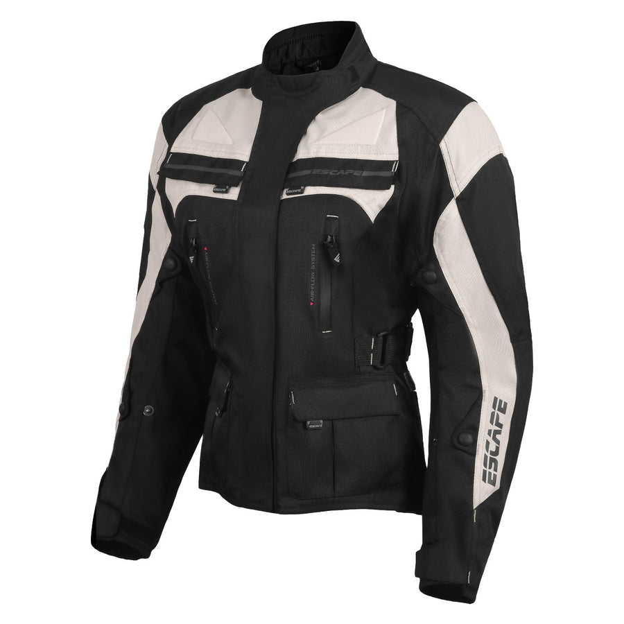 Veste de moto pour femme Touring avec tissu textile pour moto | IMPERMÉABLE I Doublure amovible - Toutes saisons