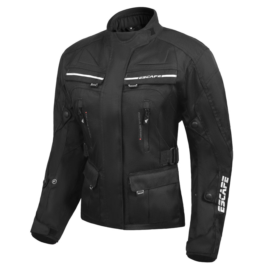 Veste de moto pour femme Touring avec tissu textile pour moto | IMPERMÉABLE I Doublure amovible - Toutes saisons