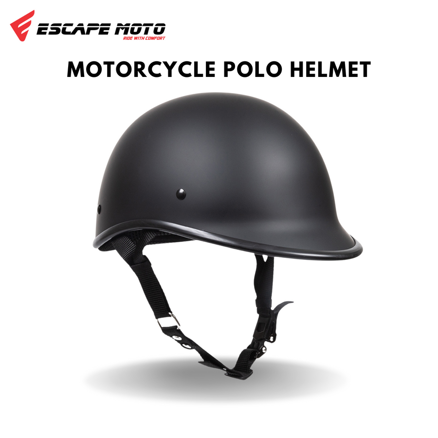 Casque de moto demi-visage Escape Polo Cruiser unisexe – Le plus petit et le plus léger, homologué DOT