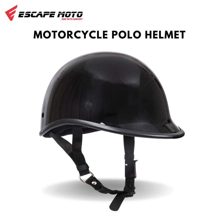 Casque de moto demi-visage Escape Polo Cruiser unisexe – Le plus petit et le plus léger, homologué DOT