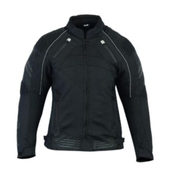 Manteau noir en textile pour femmes de moto (EM10358)