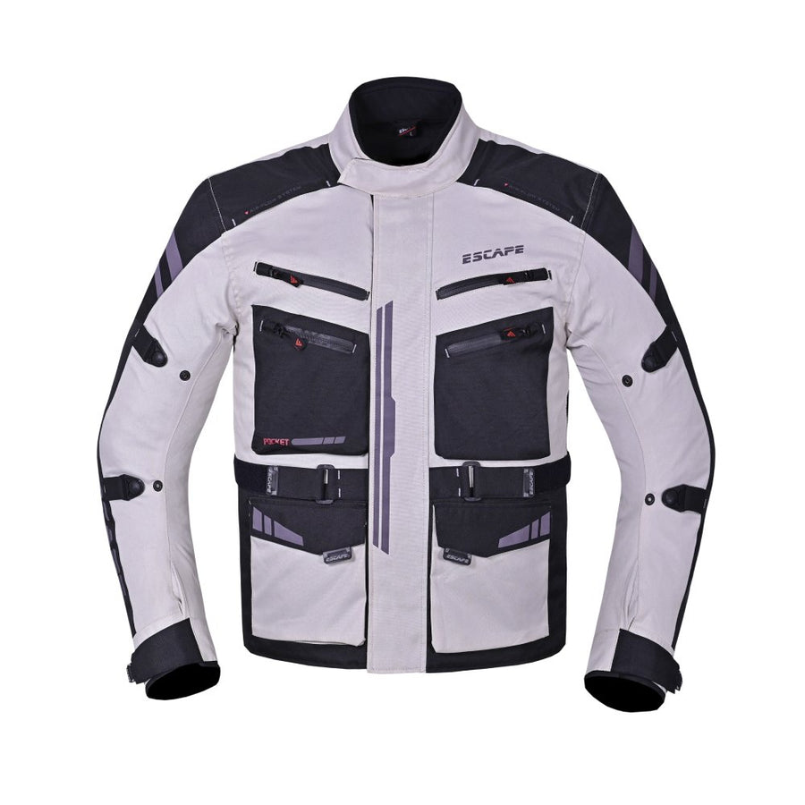 Veste d’aventure Escape pour homme – Imperméable, coupe-vent, toutes saisons, en Cordura® avec protections homologuées CE