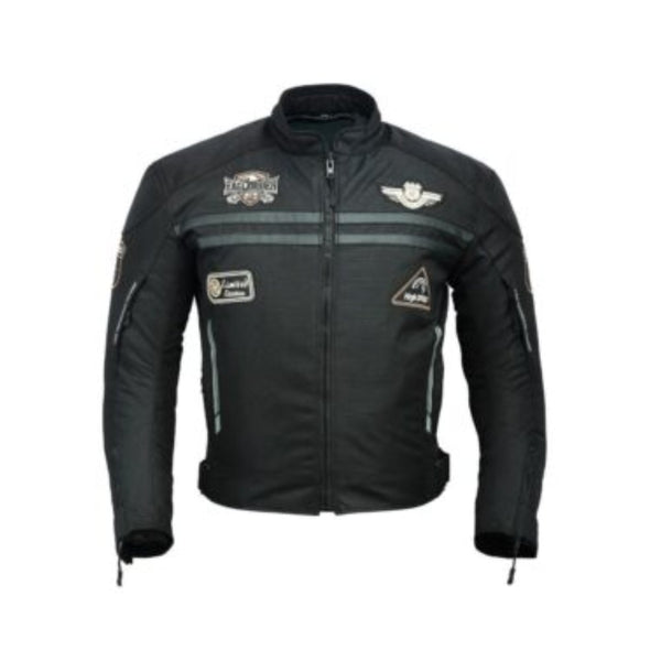 Manteau MOTO HOMME / FEMME RIDING TEXTILE ROUTE 66 IMPERMÉABLE AVEC BLINDÉE (EM10370)