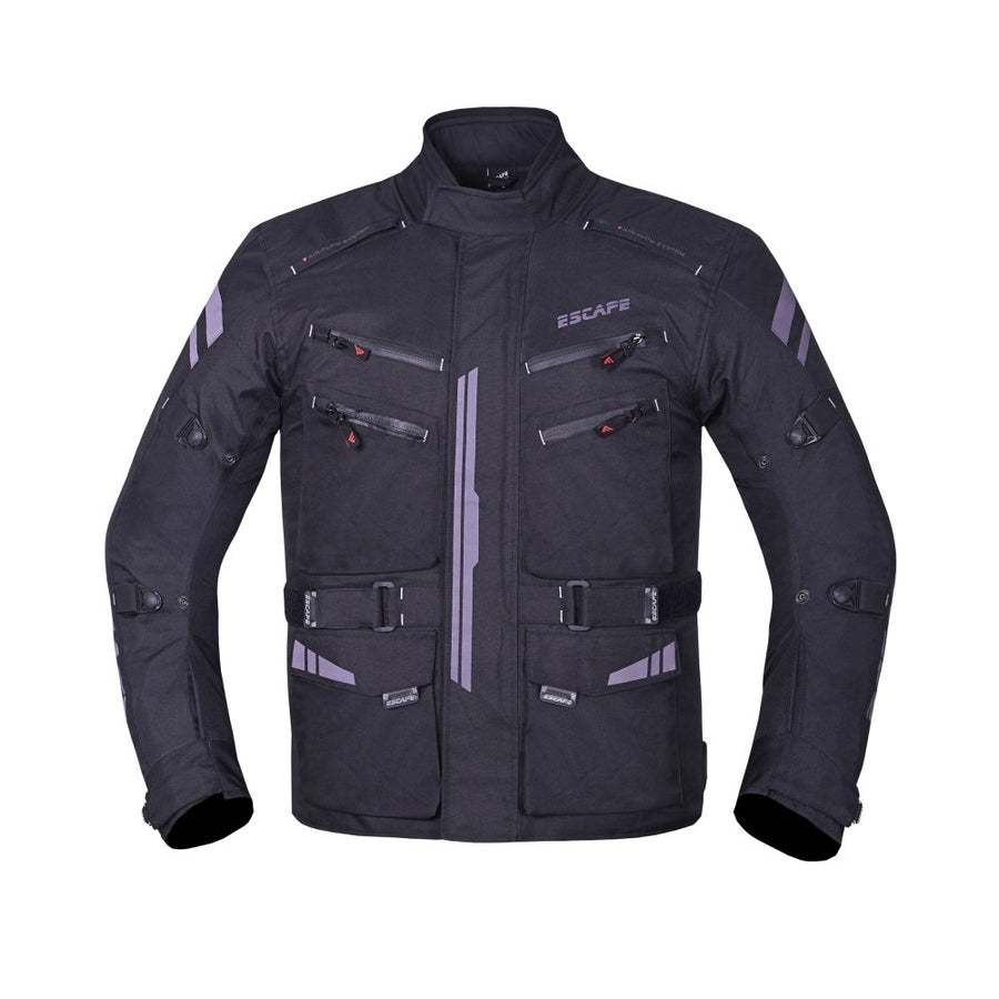 Veste d’aventure Escape pour homme – Imperméable, coupe-vent, toutes saisons, en Cordura® avec protections homologuées CE