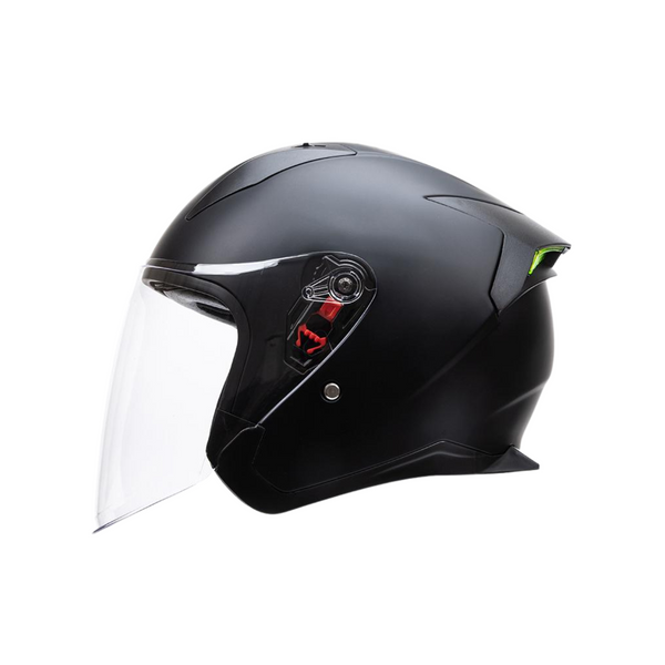 Casque de moto Escape à demi-coque avec visière solaire intégrée – Casque ouvert homologué DOT pour moto de route, scooter et cruiser, pour adultes, hommes et femmes