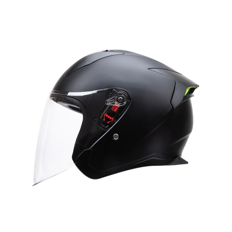 Casque de moto Escape à demi-coque avec visière solaire intégrée – Casque ouvert homologué DOT pour moto de route, scooter et cruiser, pour adultes, hommes et femmes