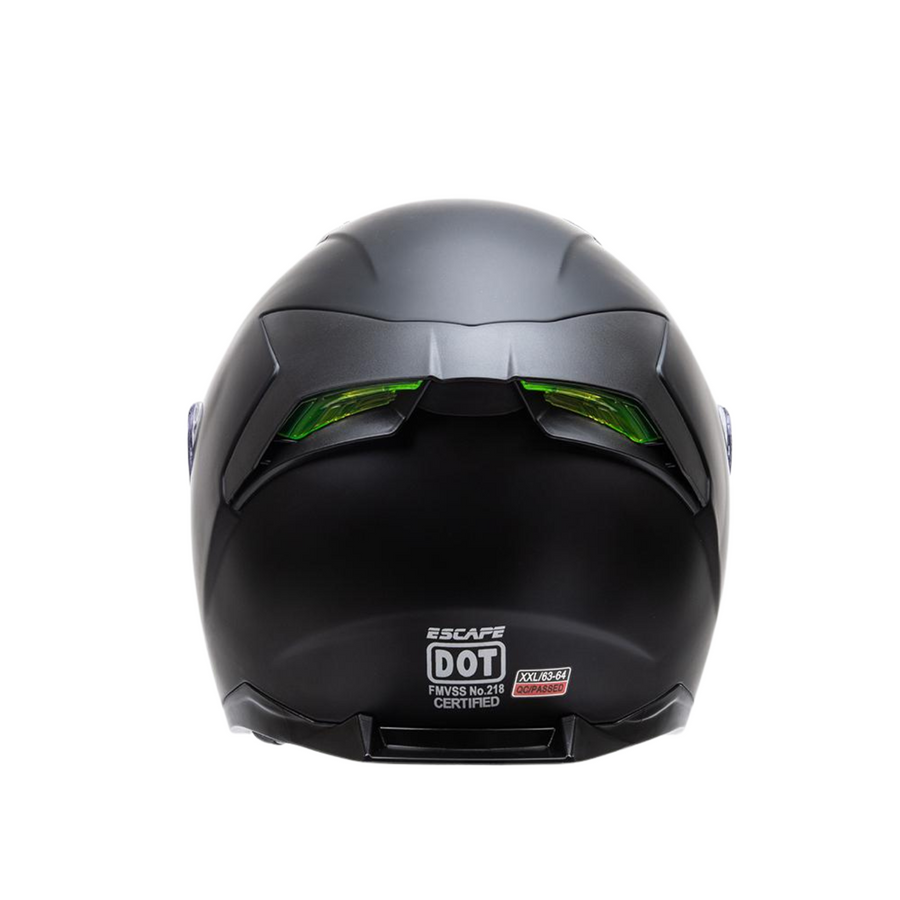 Casque de moto Escape à demi-coque avec visière solaire intégrée – Casque ouvert homologué DOT pour moto de route, scooter et cruiser, pour adultes, hommes et femmes