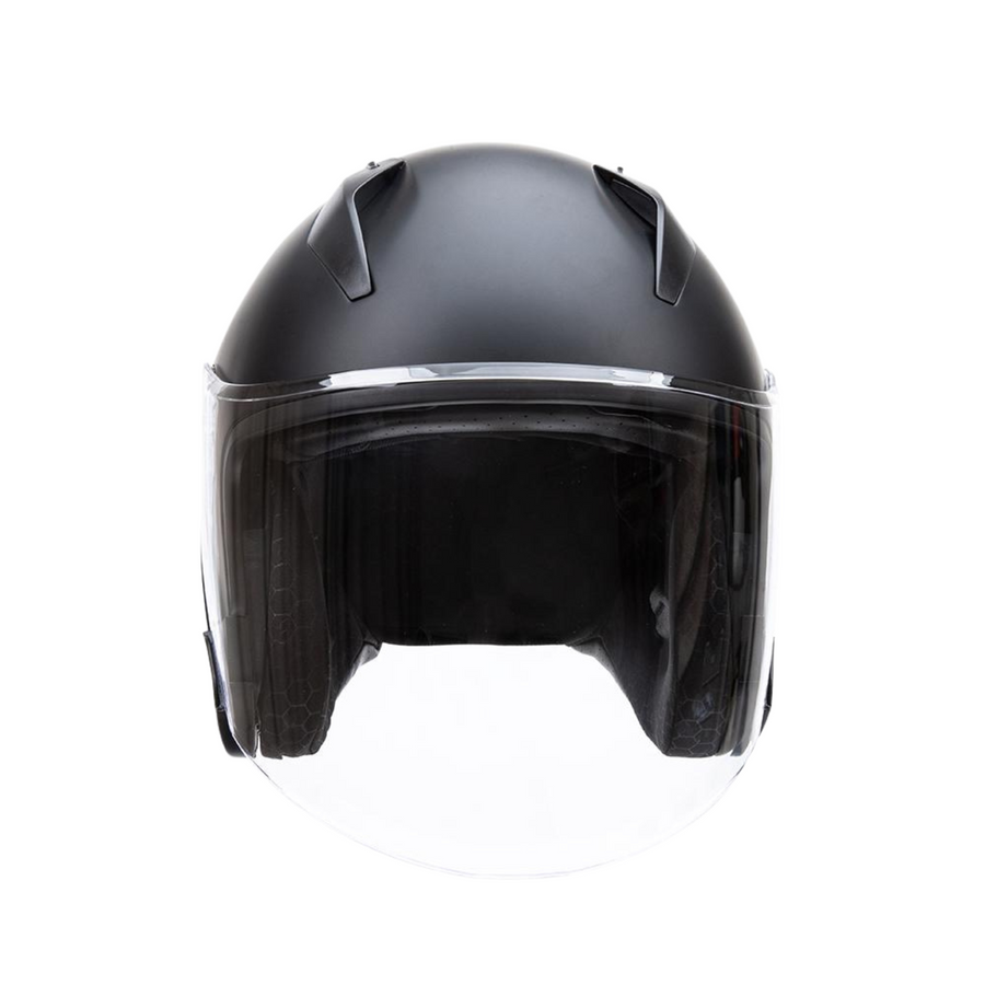 Casque de moto Escape à demi-coque avec visière solaire intégrée – Casque ouvert homologué DOT pour moto de route, scooter et cruiser, pour adultes, hommes et femmes